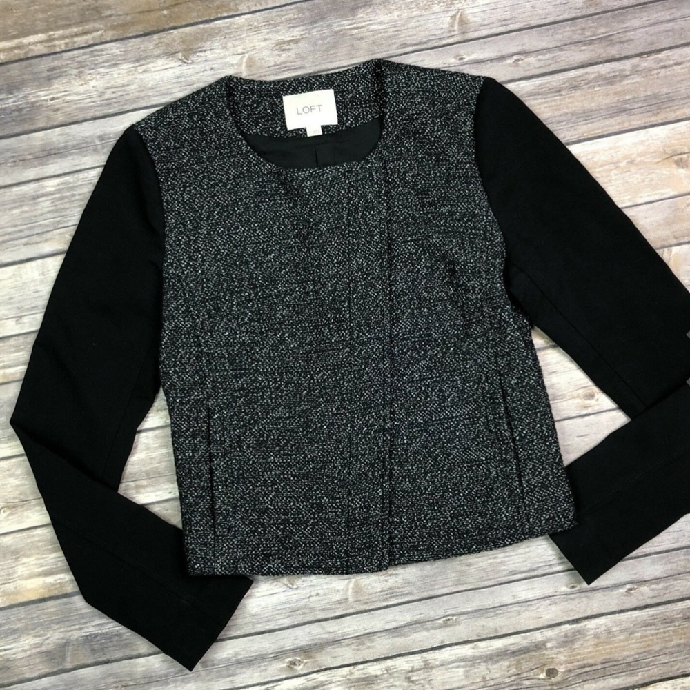 LOFT 2toned Tweed Moto Jacket